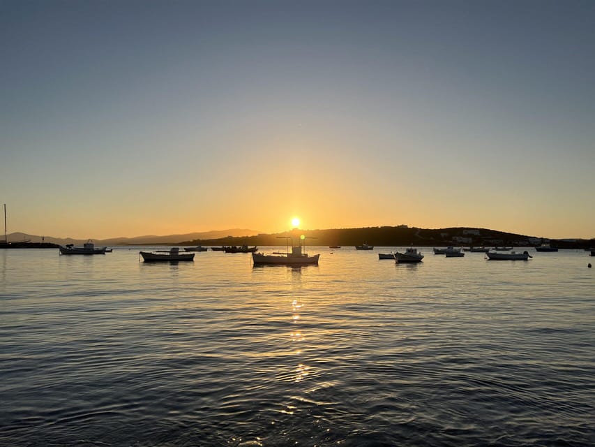 Paros: Parikia Bay Sunset Boat Tour With Snorkeling