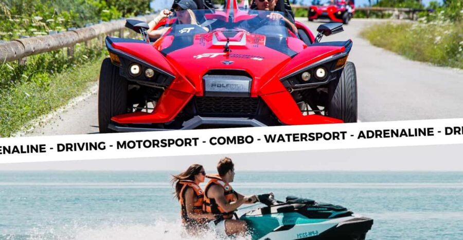 Peguera: Racing Car Drive and Jet Ski Combo Tour