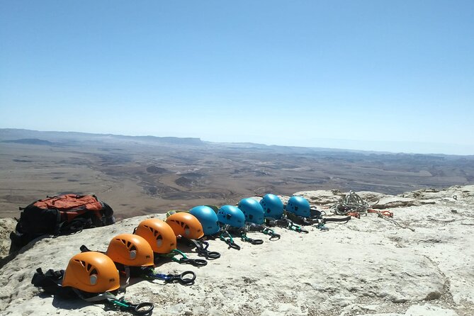 Rappelling Down the Ramon Crater Cliff