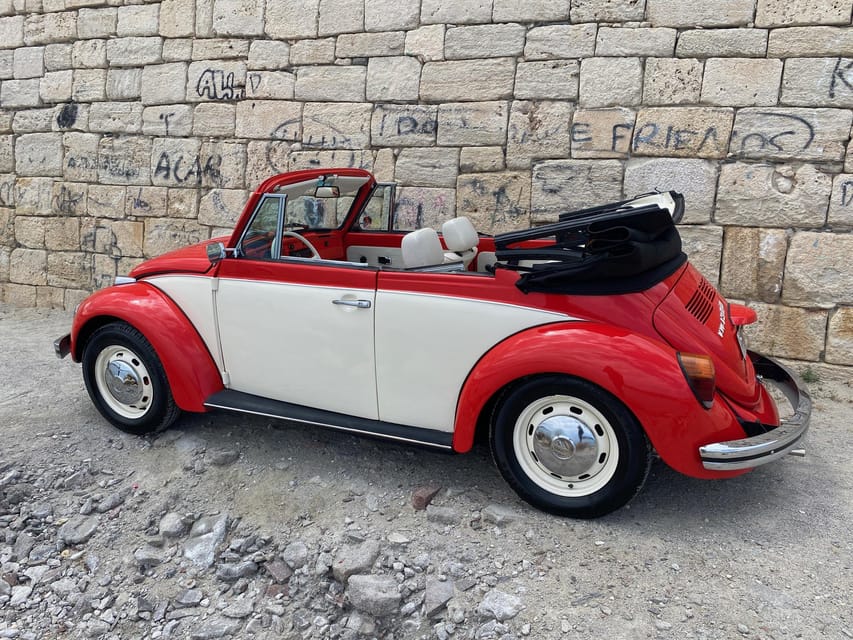 Rethymno: Ride With a VW Beetle Cabrio for 12 Hours