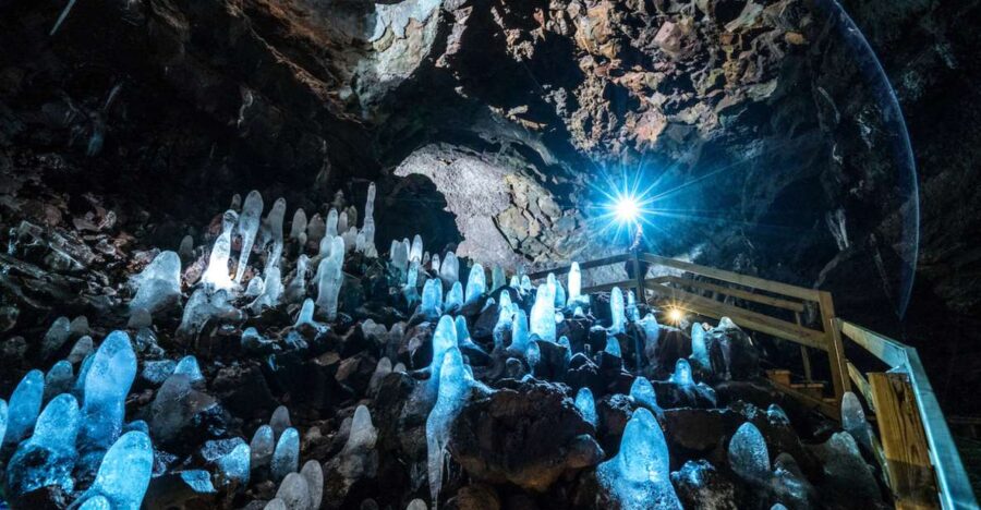 Reykjavik: Lava Cave, Hot Springs, and Waterfalls Tour