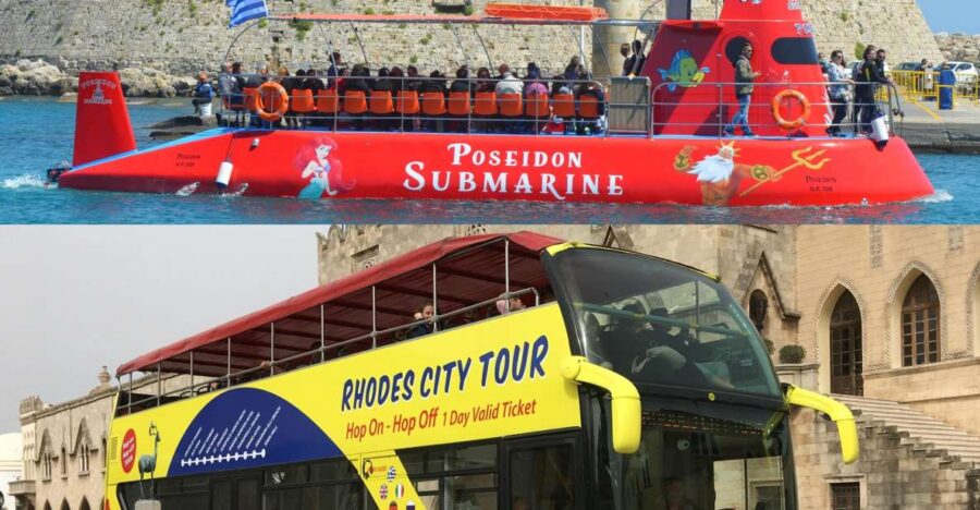 Rhodes: Hop-on Hop-off Bus and Submarine Tour