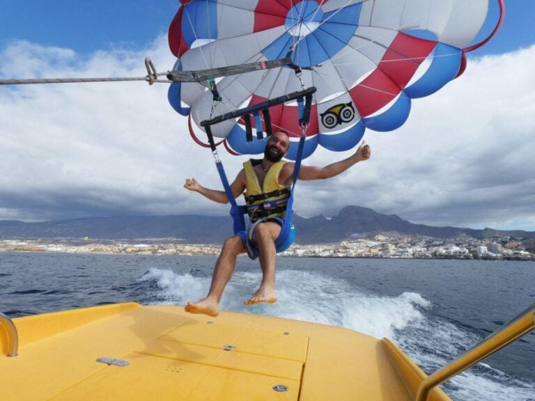 Tenerife South: Parascending Experience With Boat Ride