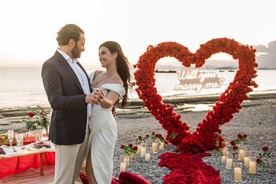 Beach Wedding Proposal in the Athenian Riviera