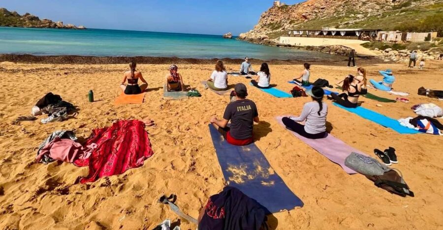 Beach Yoga Class and Swimming