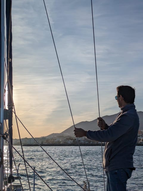 Benalmadena: Sunset Views of the City in a Private Sailboat.