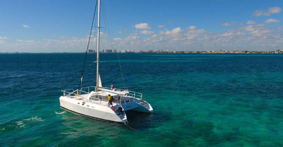 Cancún: Isla Mujeres Catamaran Tour & Swim With Dolphins