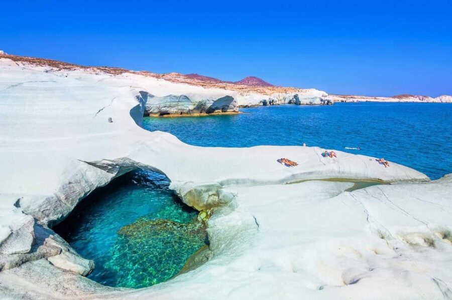 From Chania:Full-Day Trip to Milos Island (Plaka,Sarakiniko)
