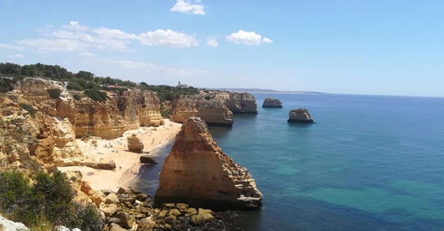 From Faro: 7 Valleys Hiking, Benagil Cave, & Snorkeling Tour