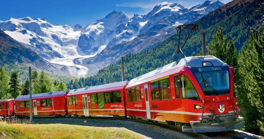 From Milan: St. Moritz Bus Tour and Bernina Express Ticket