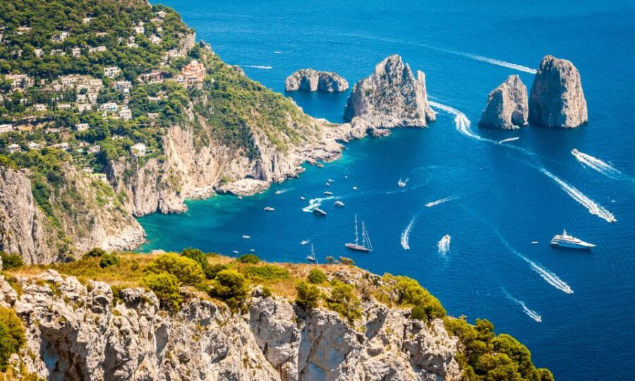 From Naples: Capri Boat Tour With Island Stop and Snorkeling