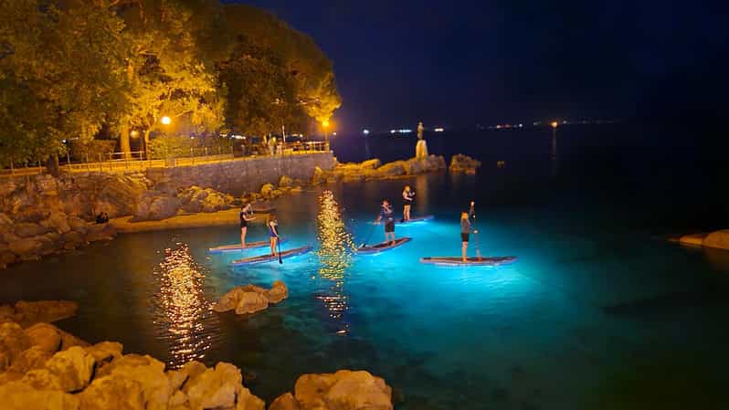 Opatija: Guided SUP Paddleboarding Adventure at Night