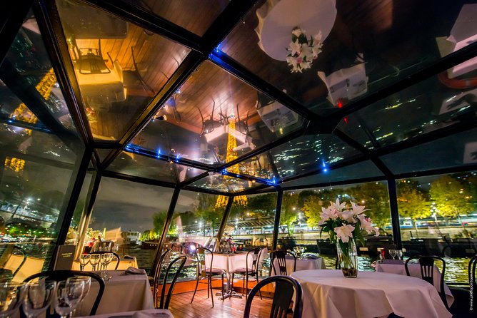 Paris Seine River Dinner Cruise With Champagne and Window Seating - Cruise Departure and Timings