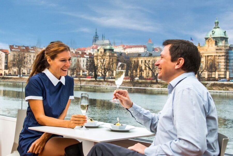 Prague: Evening Vltava River Eco Cruise With Prosecco