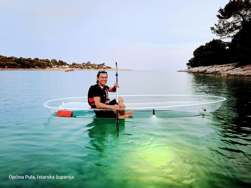 Pula: Blue Cave After Sunset/Night Tour in Transparent Kayak