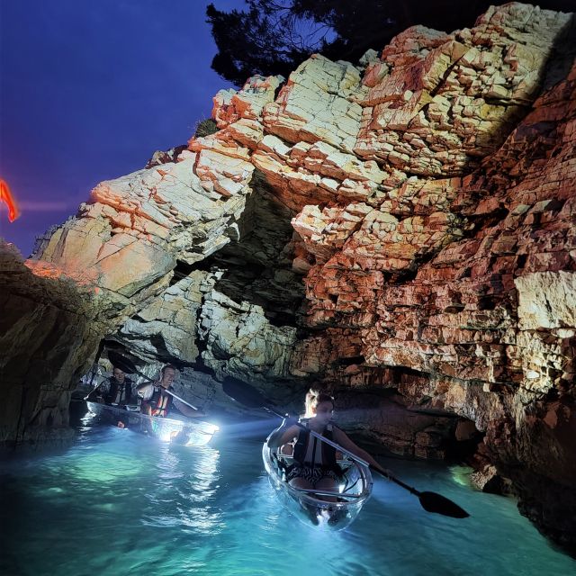 Pula: Istria Sea Canyon Illuminated Kayak Tour by Night