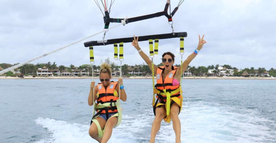 Riviera Maya: Parasailing Tour With Beach Club Access