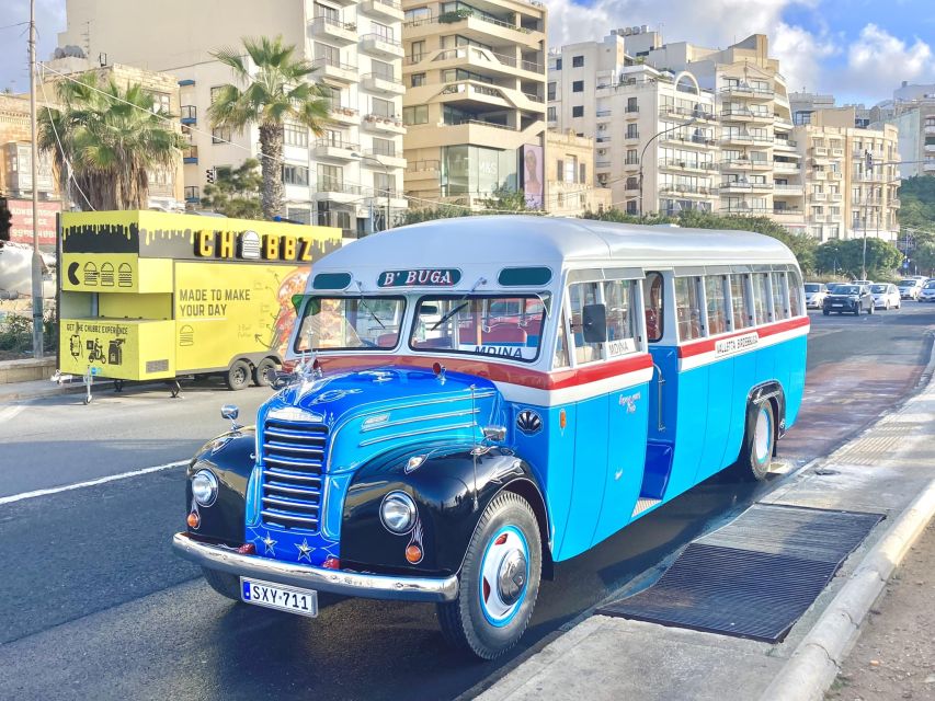 Valletta: Vintage Bus to Valletta, Sliema, Rabat & Mdina