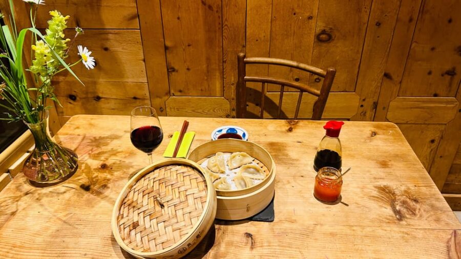 Wine and Raviolis in Vintage Bar