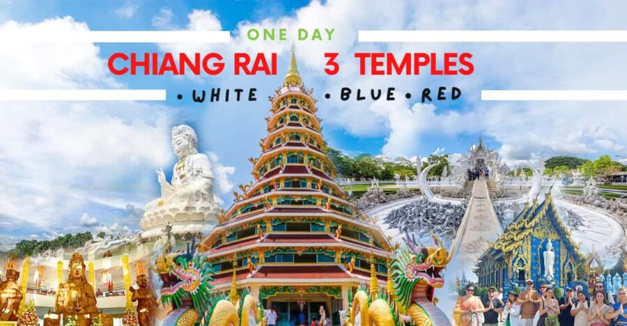 From Chiang Mai: Chiang Rai 3 Temples (White + Blue + Red)
