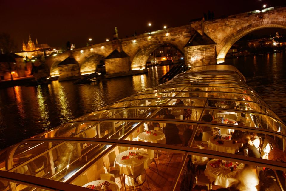 Prague: Sightseeing Dinner Cruise on Open-Top Glass Boat - Accessibility and Cancellation Policy