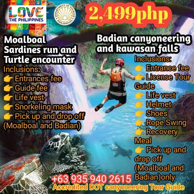 Badian: Canyoneering Adventure With Kawasan Falls