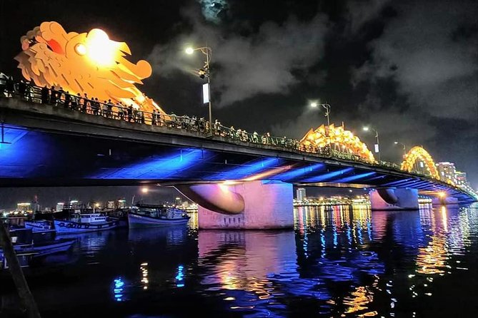 DA NANG NIGHTLIFE Tour With MARBLE MOUNTAIN & LADY BUDDHA Statue, DRAGON BRIDGE - Tour Overview
