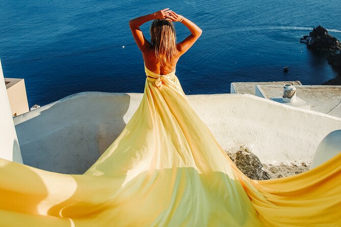 Flying Dress Photoshoot Santorini