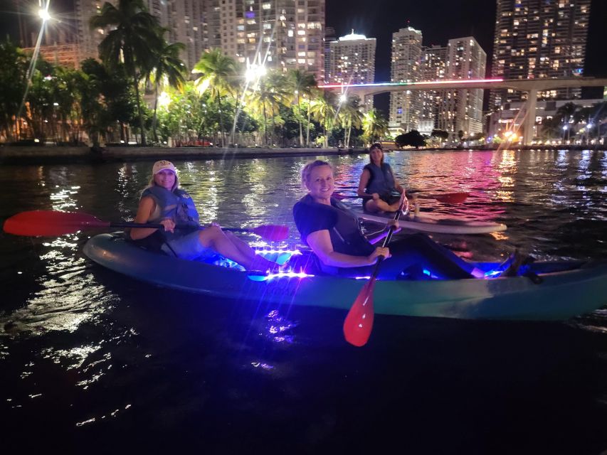 Miami: Guided LED-LIT Kayak Night Tour With Drinks