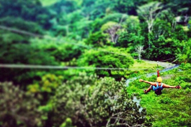 Mountain and Ocean View Waterfall Zipline Tour in Jaco +Tractor Jungle Tour