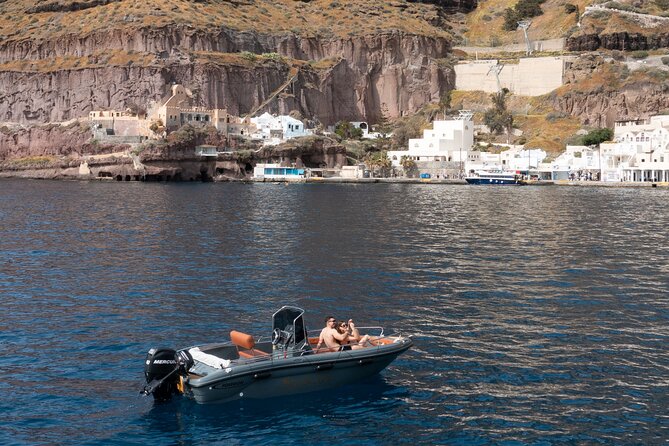Ranieri Soverato Boat Rental in Santorini -License Free- Be a Captain for a Day