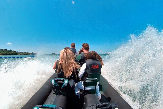 Swim N Chill on a Military Style Speedboat