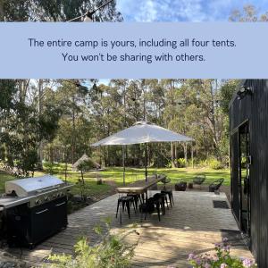 Base Glamp Bruny - Heated Tents for 8 People - Campfire and Outdoor Dining