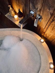 Luxury 6 Metre Bell Tent & Outdoor Bathroom, WIFI, TV and Firepit, - Tent Size and Bed Configuration