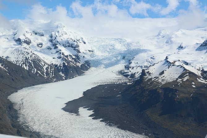 Airplane Flight Over Glacier Lagoons and Icelands Highest Peak