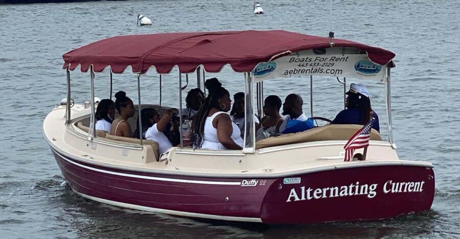 Annapolis: Electric Boat Rental – Duffy Sun Cruiser – 10ppl