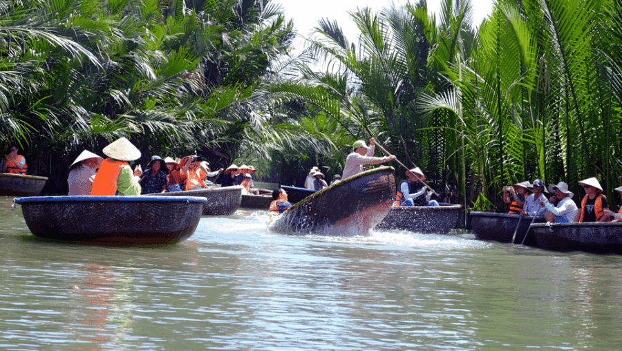 Cam Thanh: Coconut Basket Boat and Enjoy Free Coconut Ticket