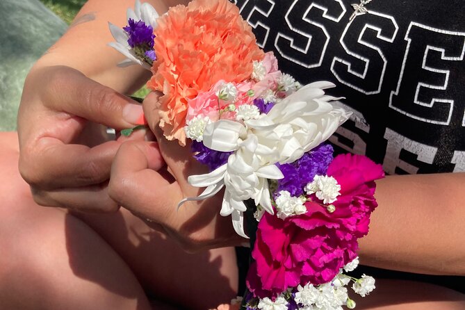 Creating Flower Crowns at a Picnic