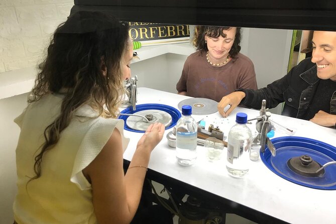 Emerald Carving Workshop in Bogotá, Colombia.