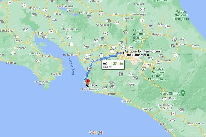 Private Shuttle From San José Intl Airport to Jacó Beach