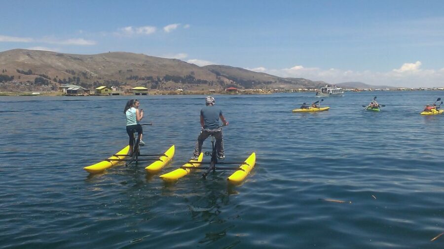 Puno: Water Bike to Uros Island at Lake Titicaca