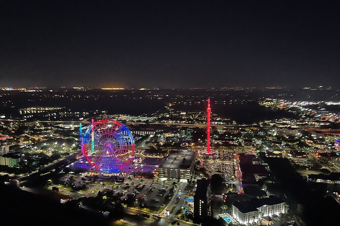 31 Mile Night Helicopter Tour Showing Lit Theme Parks