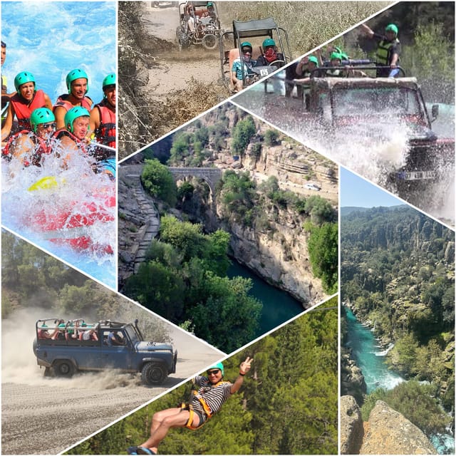 Antalya: Rafting Jeep Buggy&Quad Safari Zipline Canyon Visit