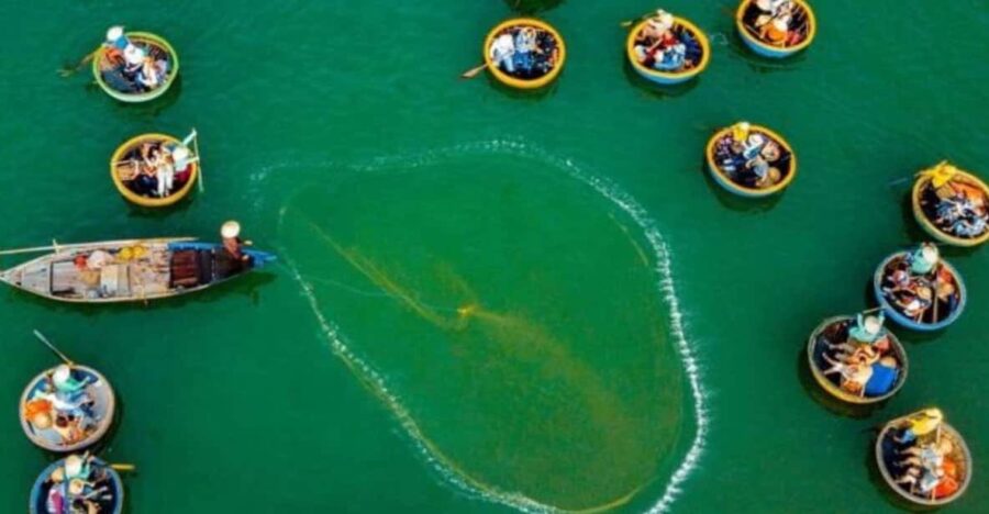 Bamboo Basket Boat Tour With Traditional Meal and Transfer