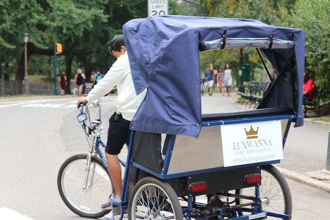 Central Park VIP Tour (All Park Tour up to 2 Hour With Unlimited Stops) Pedicab