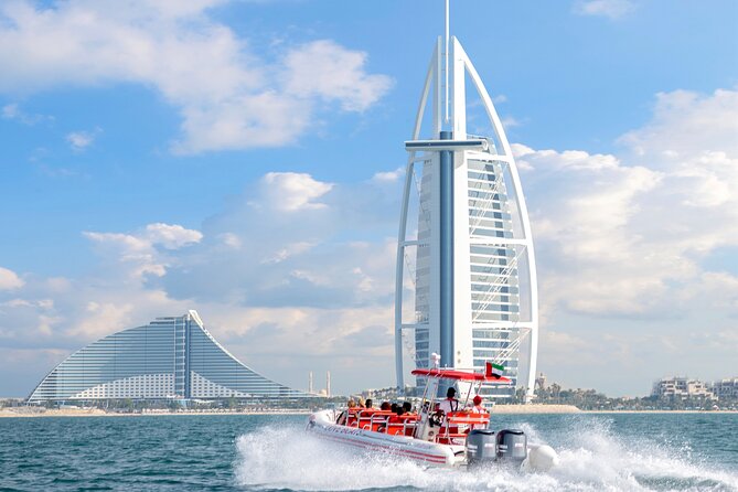 Dubai Speedboat Tour: JBR Skyline, Atlantis, Burj AlArab Optional