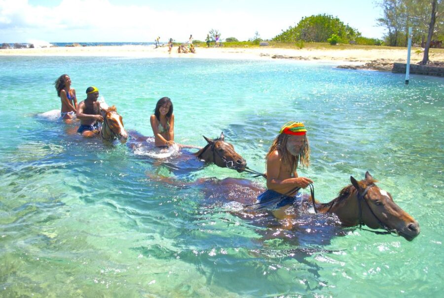 From Falmouth: Irie Blue Hole, Horseback Ride, and Swim Tour