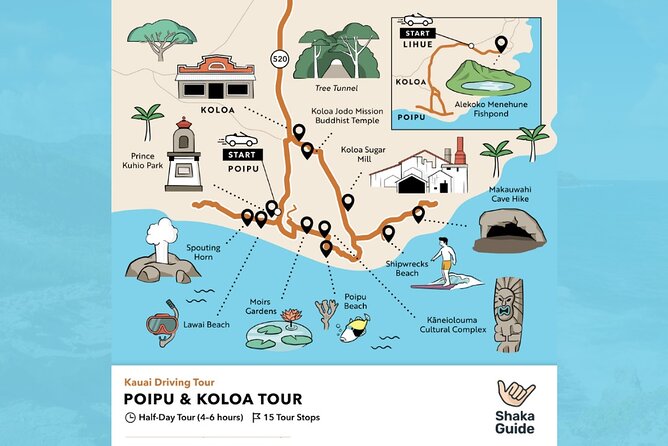 Kauai Poipu & Koloa Town Audio Driving Tour
