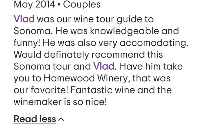 Napa and Sonoma VIP Private Tour