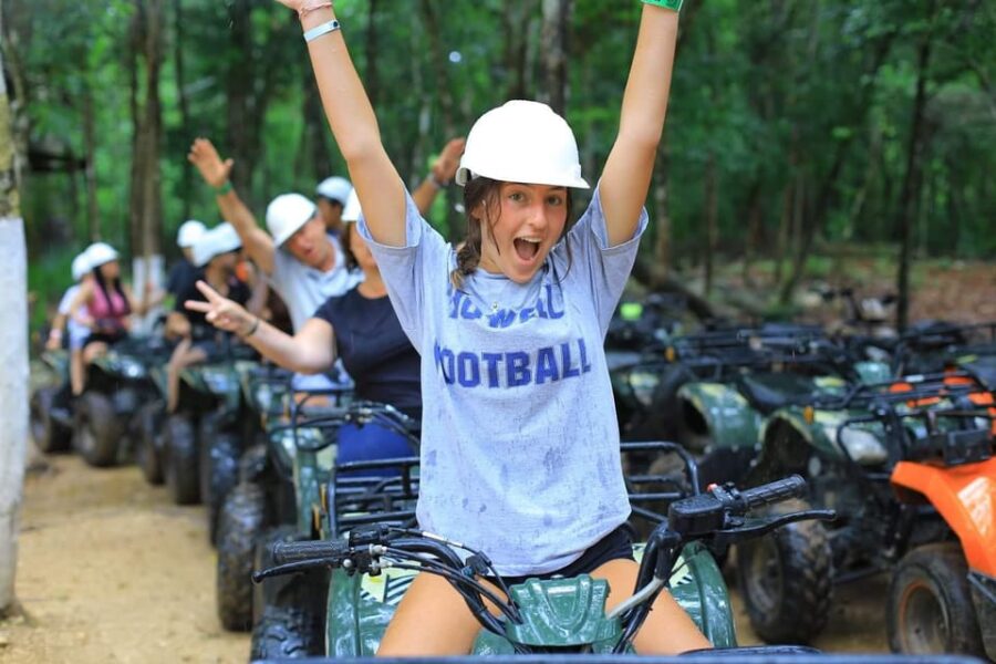 Tulum: SINGLE Atv, Zip Lines and Cenote Adventure With Lunch